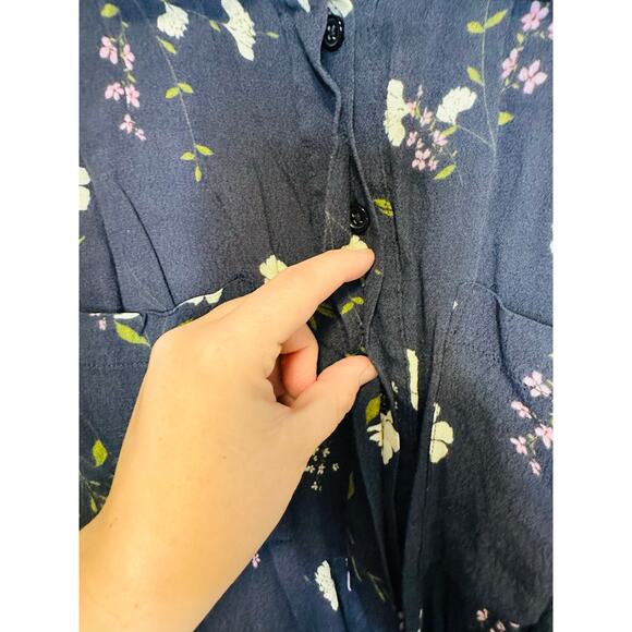 THAKOON COLLECTIVE Black Floral Print Tie Waist Collar Button Front Jumpsuit 10 - Picture 12 of 12